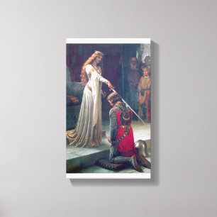 Impressão Em Tela Pintura Knighted do cavaleiro da espada da mulher