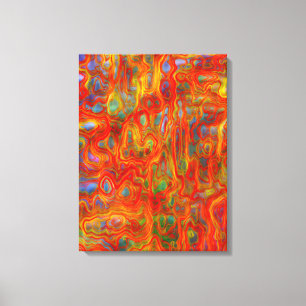 Impressão Em Tela Pintura Líquida Colorida Psicodélica Abstrata