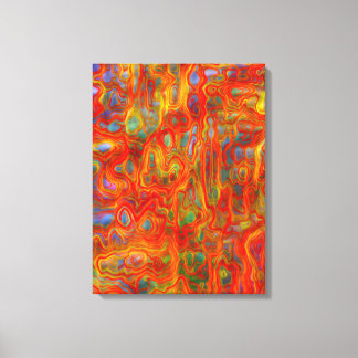 Impressão Em Tela Pintura Líquida Colorida Psicodélica Abstrata