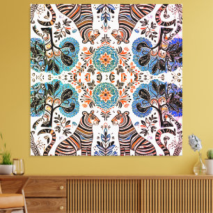 Impressão Em Tela pintura madhubani