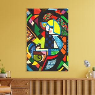 Impressão Em Tela Pintura Modernista Colorida Geométrica Abstrata