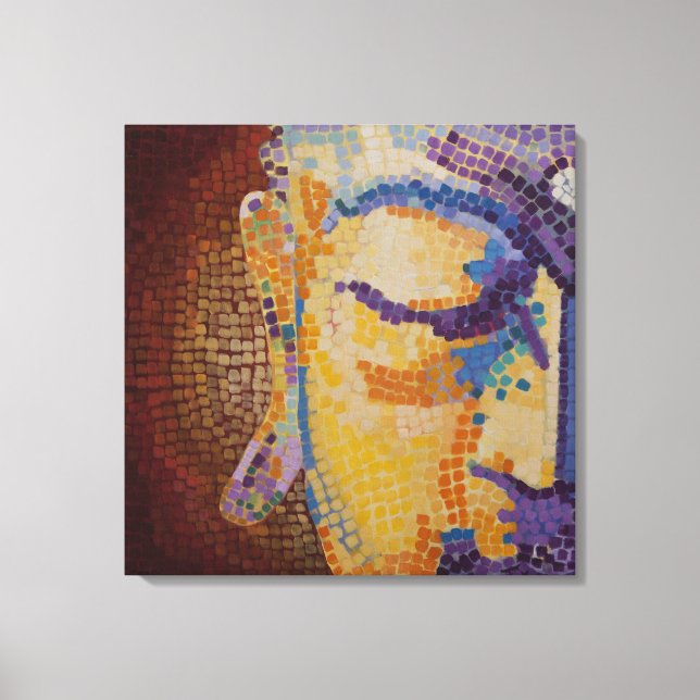 Impressão Em Tela Pintura mosaica buda (Frente)