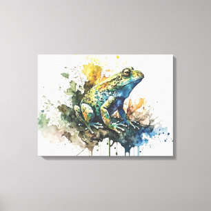 Impressão Em Tela Pintura muito Legal de Sapo semimAbstrato