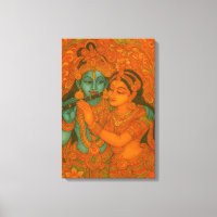 Pintura mural de Radha Krishna de Kerala