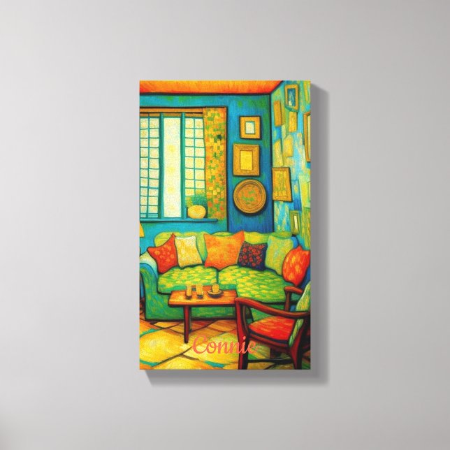 Impressão Em Tela Pintura na Cena da Sala de Vida Cozy Personalizada (Frente)