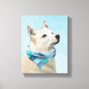 Impressão Em Tela Pintura Norueguesa de Buhund - Arte Cachorra Origi