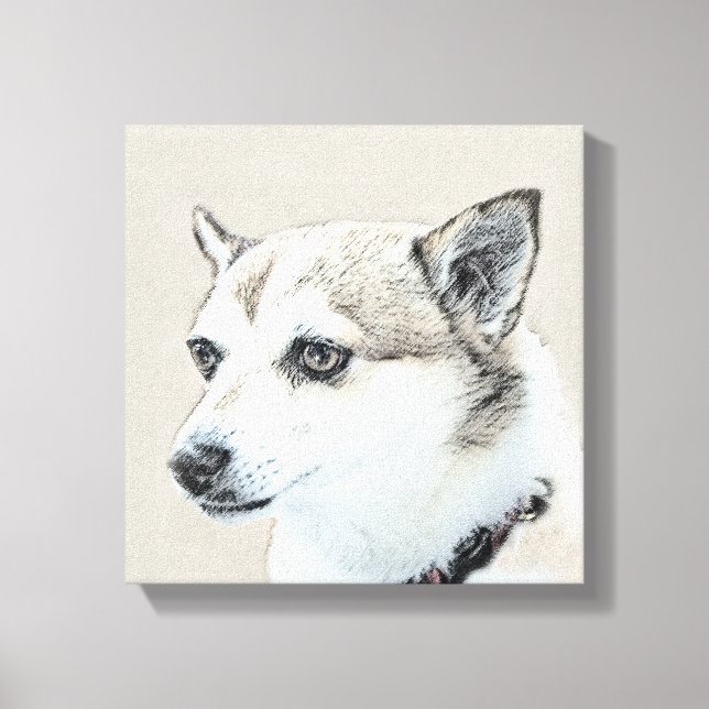 Impressão Em Tela Pintura Norueguesa De Lundehund - Arte Original De (Frente)
