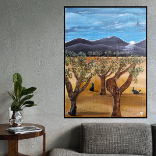 Impressão Em Tela Pintura Olivar de Noite por Alfred Fox