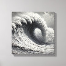 Pintura Original De Óleo De Onda Do Oceano Branco