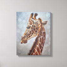 Pintura Pequena de Retrato de Girafa Elegante