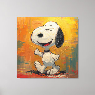 Impressão Em Tela Pintura Pop Art de Cachorro Beagle Alegre
