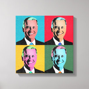 Impressão Em Tela Pintura Pop de Arte Joe Biden