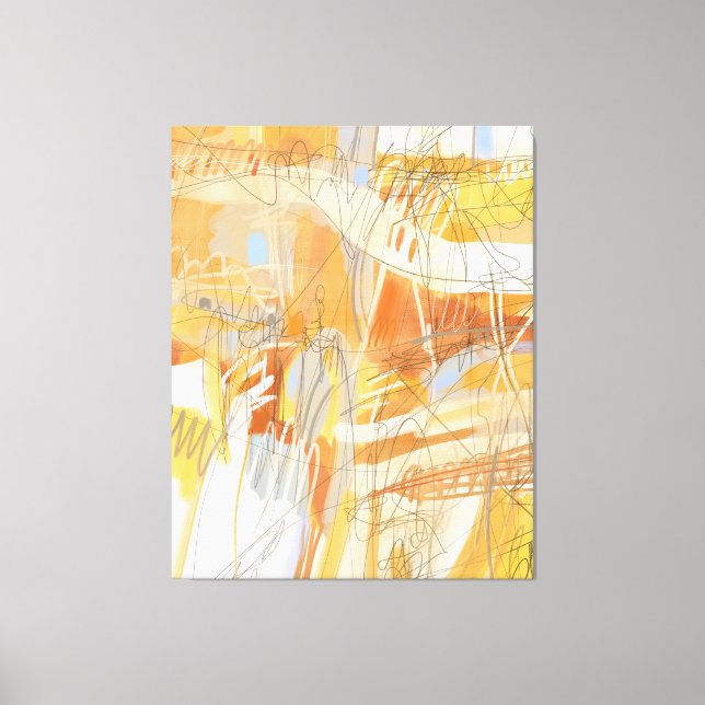 Impressão Em Tela Pintura por Abstrato laranja amarelo (Frente)