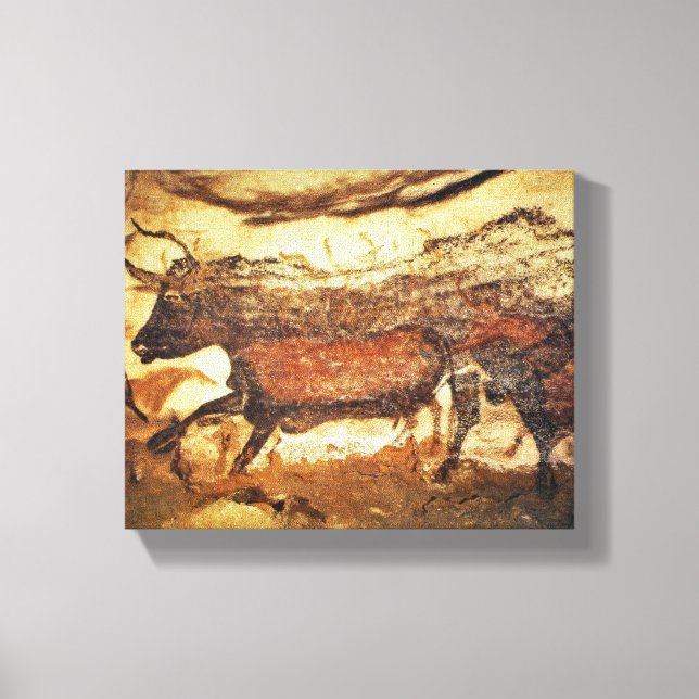Impressão Em Tela Pintura Pré-Histórica De Cavernas Lascaux (Frente)