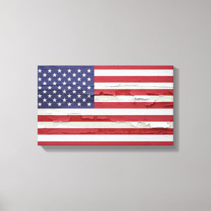 Impressão Em Tela Pintura resistida da bandeira americana