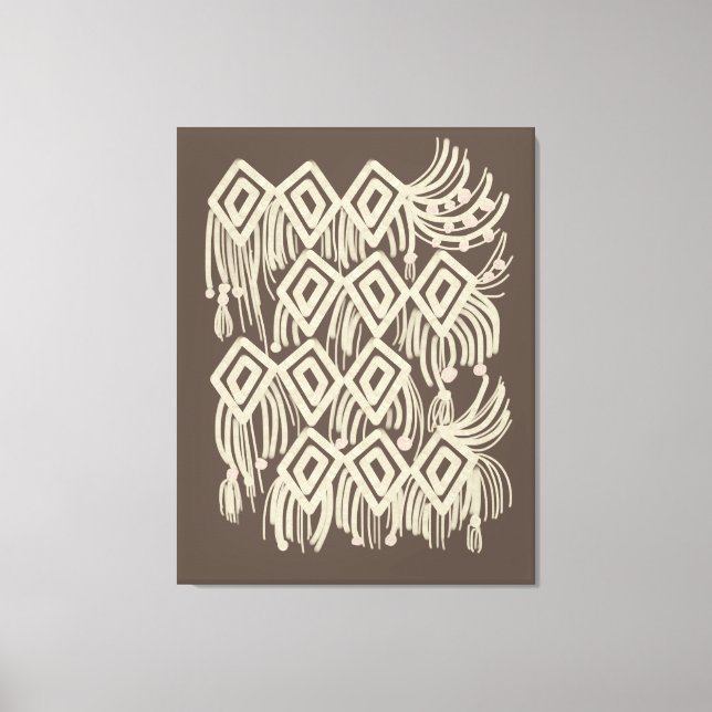Impressão Em Tela Pintura Suspensa Boho Macrame (Frente)