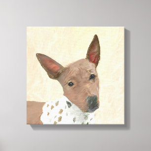 Impressão Em Tela Pintura Terrier sem cabelos americana - Arte canin