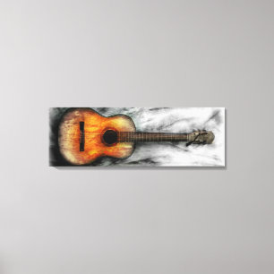 Impressão Em Tela Pintura velha dos trabalhos de arte da guitarra