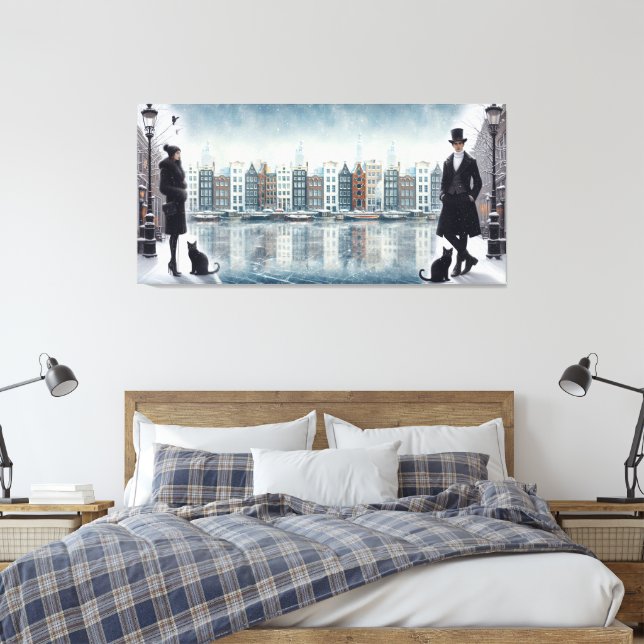Impressão Em Tela Pinturas de Amesterdã e modelos modernos de moda (Insitu(Quarto))