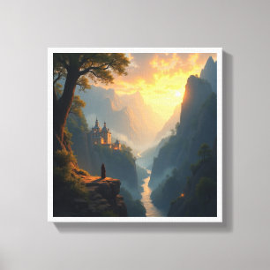Impressão Em Tela Pinturas Digitais de Paisagens de Fantasia para Pa