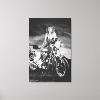 Impressão Em Tela Pinup Clássico Moto Clássica