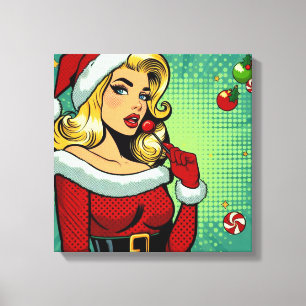 Impressão Em Tela Pinup de papais noeis: Glam de Arte Pop