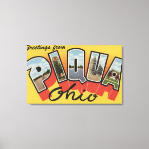 Impressão Em Tela Piqua, letra ScenesPiqua de OhioLarge, OH