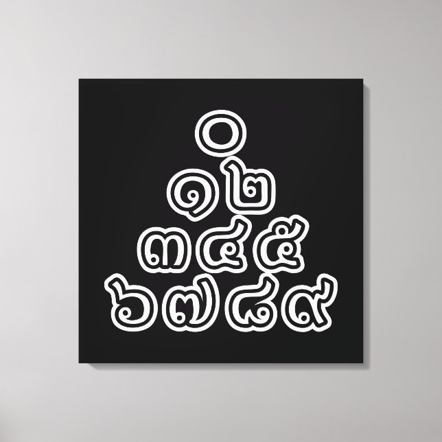 Impressão Em Tela Pirâmide Tailandesa de Números ♦ Esquema de Língua (Frente)