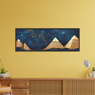 Impressão Em Tela Pirâmides Egípcias Noite Sky Wall Art - Cosmic Civ