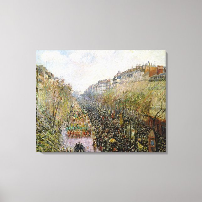 Impressão Em Tela Pissarro - Boulevard Montmartre, Mardi Gras (Frente)