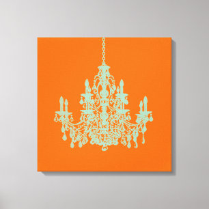 Impressão Em Tela PixDezines DIY Background/Mint Green Chandelier