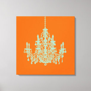 Impressão Em Tela PixDezines DIY Background/Mint Green Chandelier