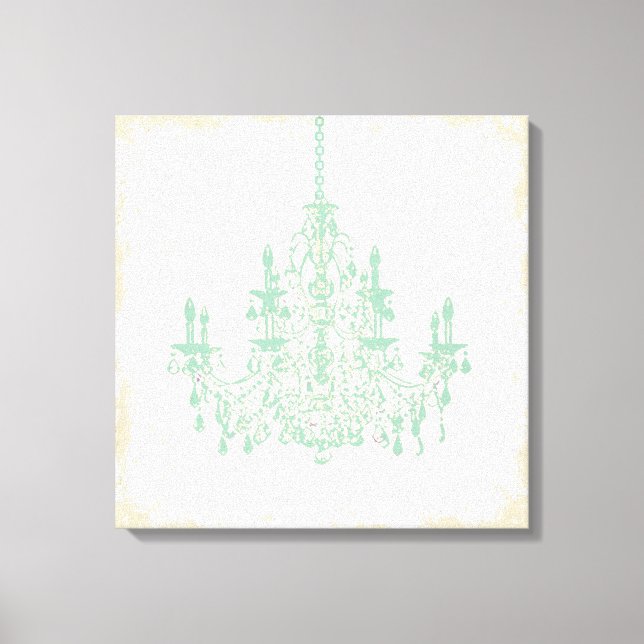 Impressão Em Tela PixDezines DIY Background/Mint Green Chandelier (Frente)