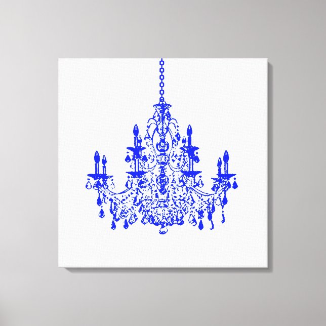 Impressão Em Tela PixDezines Diy Fundo/Candelabro Azul Real (Frente)