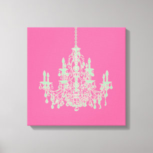 Impressão Em Tela PixDezines FAY Background/Mint Green Chandelier