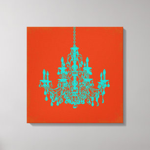 Impressão Em Tela PixDezines fundo DIY/lustre azul-turquesa