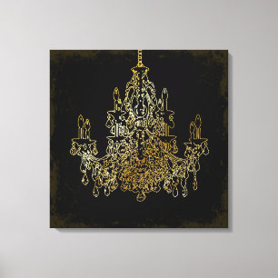 Impressão Em Tela PixDezines Grunge DIY Bckgrnd/Crystal Chandelier