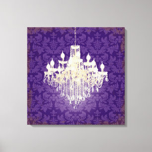 Impressão Em Tela PixDezines Lustre Damask/Cristal Candeeiro