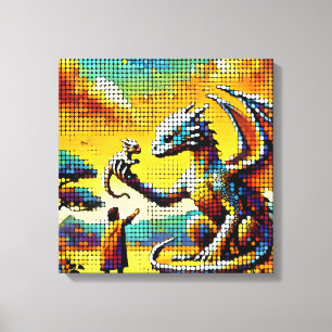 Impressão Em Tela pixelated image of a dragon trainer