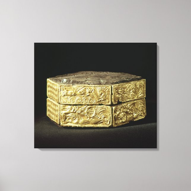 Impressão Em Tela Píxis hexagonal decorada com animais (Frente)