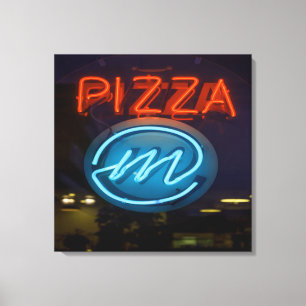 Impressão Em Tela Pizza - Sinal de Neon