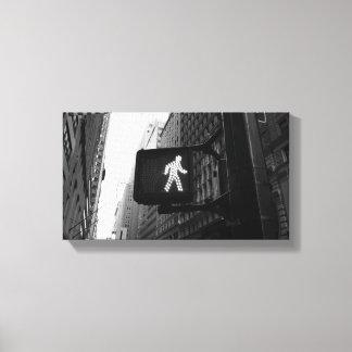 Impressão Em Tela Placa de Trânsito Preto e Branco Manhattan Nova Yo