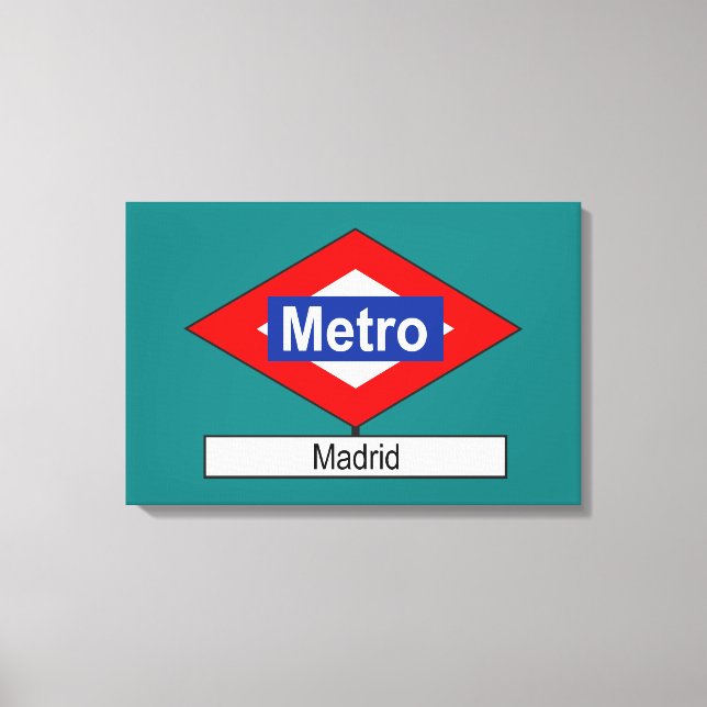 Impressão Em Tela Placa Metro Madrid (Frente)