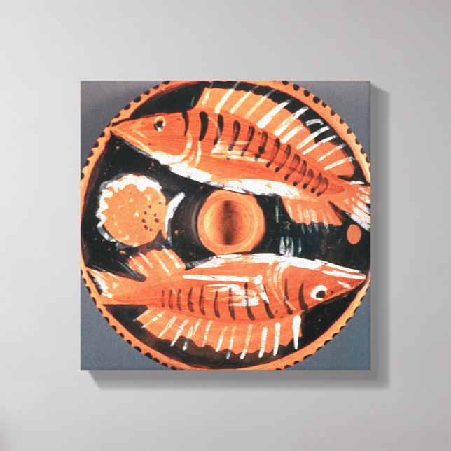 Impressão Em Tela Placa representando dois peixes, 350 a.C. (cerâmic (Frente)