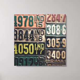 Impressão Em Tela Placas de Licença Vintage