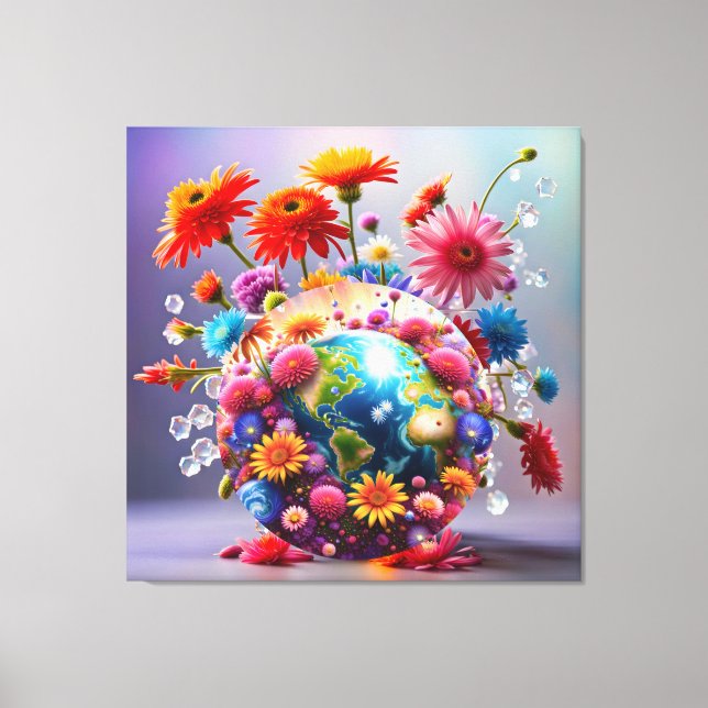 Impressão Em Tela Planeta Terra (Frente)