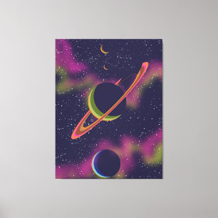 Impressão Em Tela Planetas e estrelas