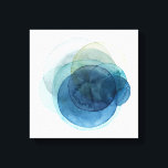Impressão Em Tela Planetas em Evolução - Círculos de Aquarela<br><div class="desc">Planetas Evolutivos I por Grace Popp. Círculos de aquarela criam formas como planetas que se sobrepõem para revelar belas variações de azul e lacre.</div>
