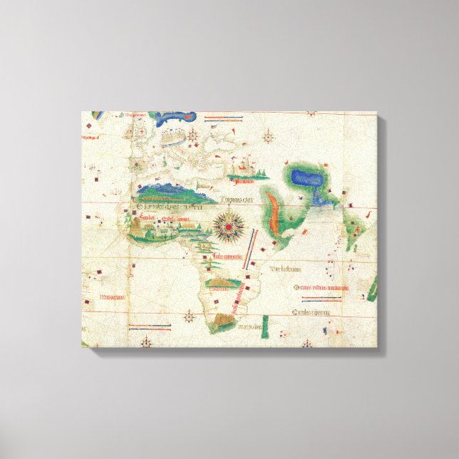 Impressão Em Tela Planisfera Cantino | 1502 (Frente)