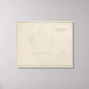 Impressão Em Tela Plano das paredes da argila da mina nova de